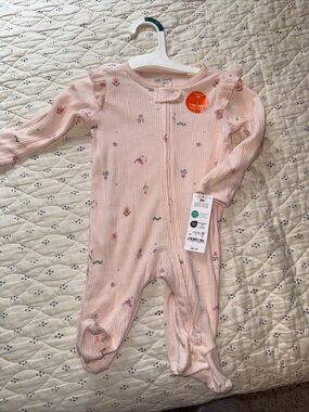 Carter’s Pink Floral 2-Way Zip Sleep & Play – Size 3M (New)